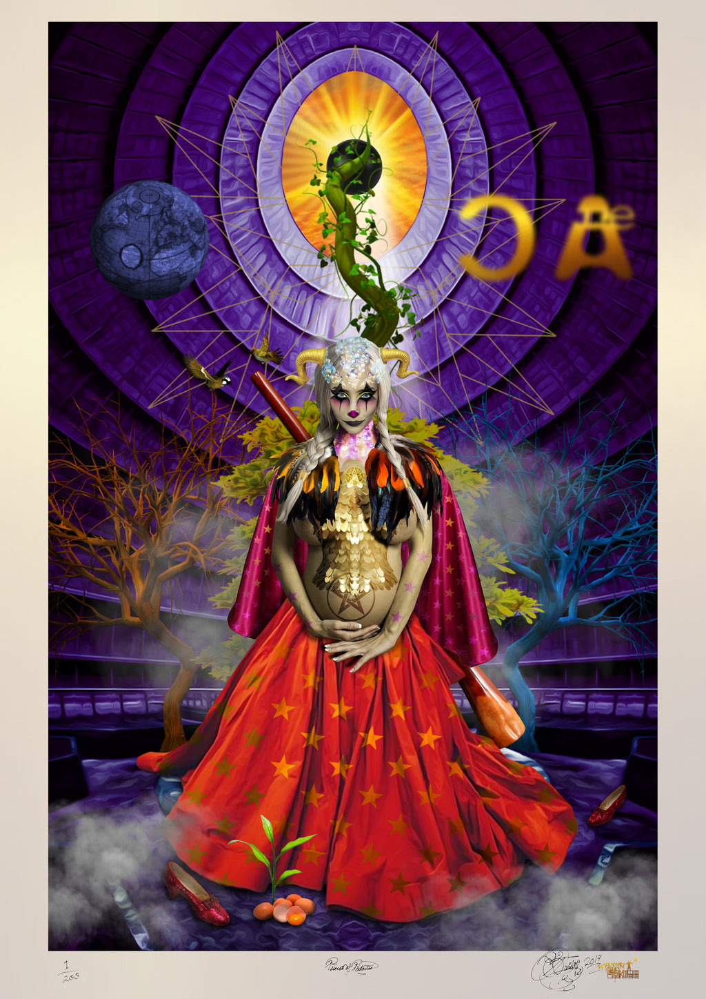 THE PRINCESS OF PENTACLES Limited Edition Museum Quality Print (Spacial Metallic)
